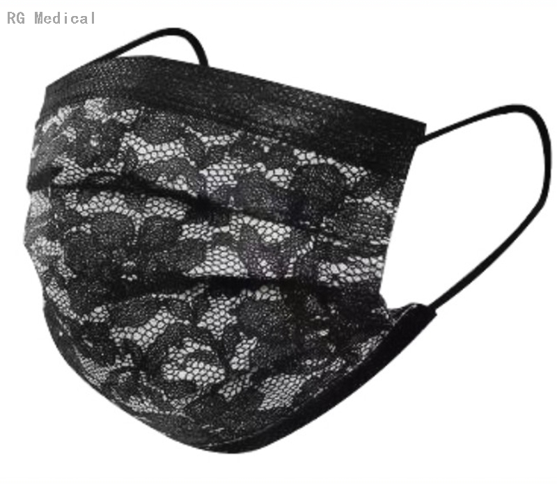 3 Layers Disposable Lace Fashion Mask for Women