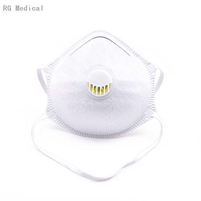 Cup Disposable N99 Respirator with Valve White Headbands
