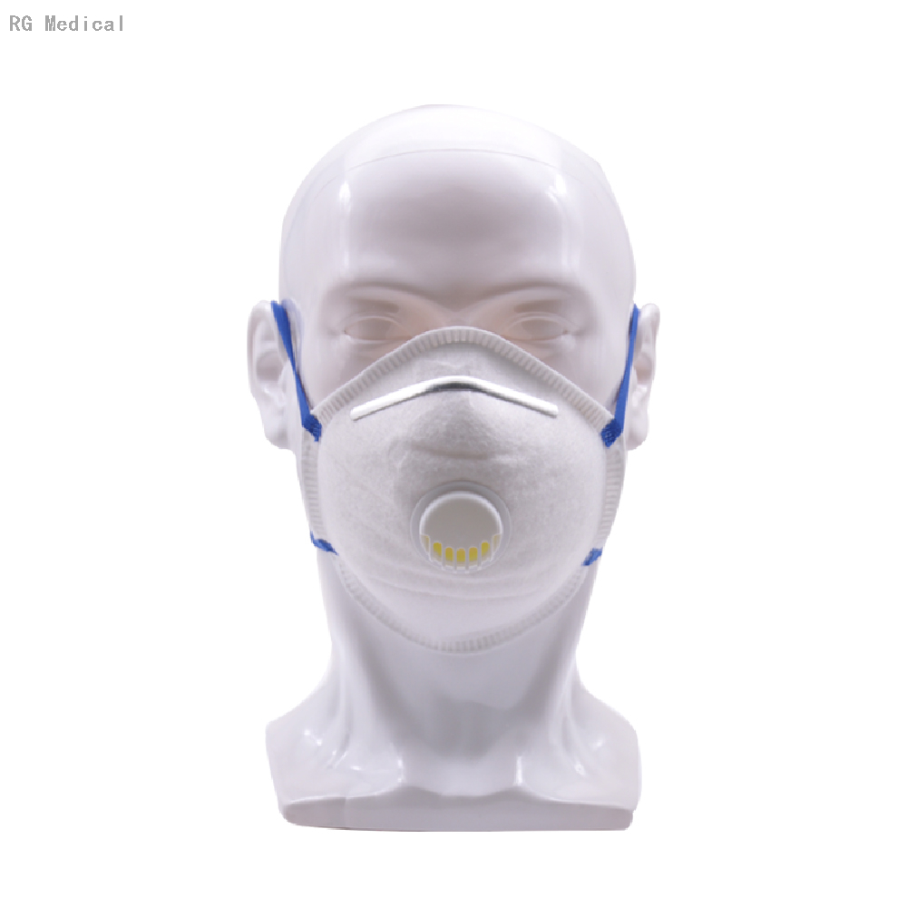 Cup Shape FFP2 respirator with valve blue headbands
