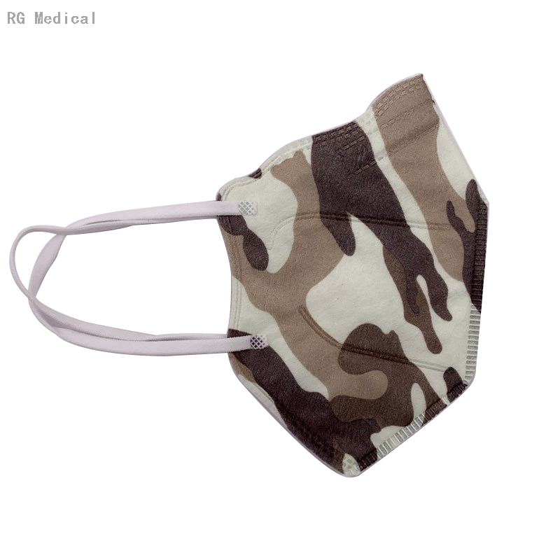 FFP2 NR Particulate Respirator Fold-Flat Type Camouflage Non-woven Fabric Style 4 Layers Protective