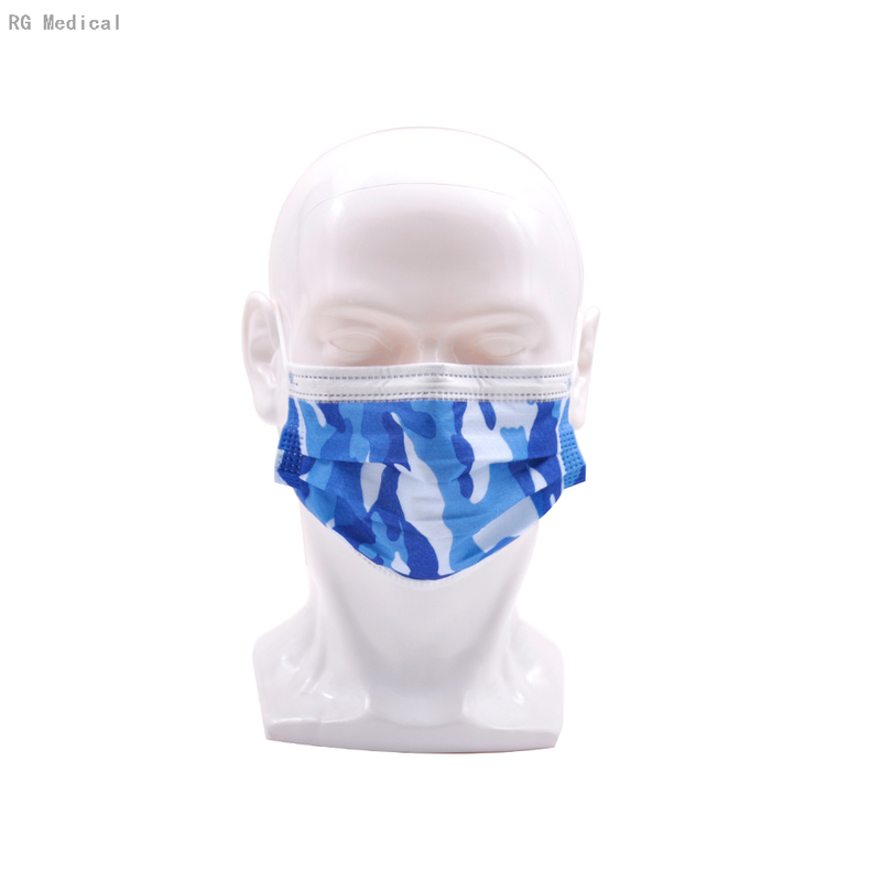 Navy Blue Camouflage Style 3 Ply Disposable Face mask